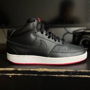 Nike Court Vision Mid Black University Red Men's SIZE: US 9.5